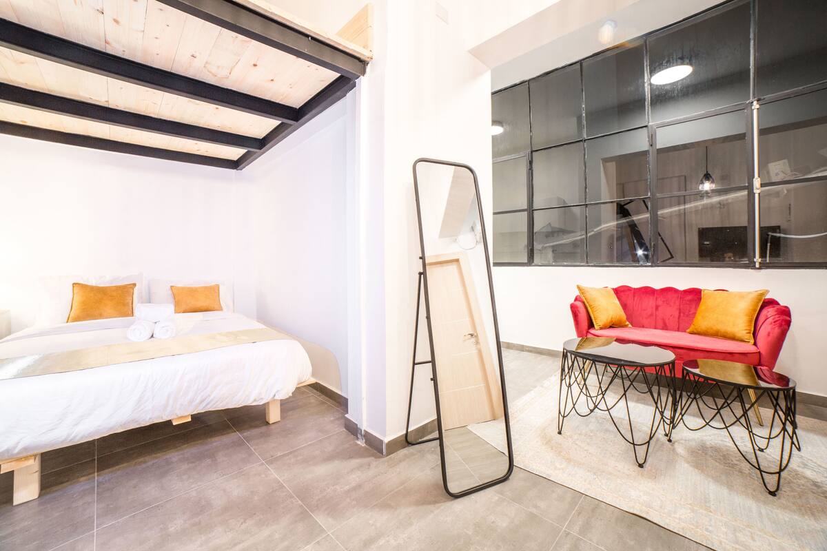 Appartement Galerie, Plusieurs lits | Rideaux d’obscurcissement, fer et planche à repasser