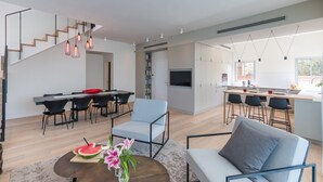 Apartment, 4 Bedrooms | Living room | Flat-screen TV - Live like Royalty in TLV DLX 2 Floor Apt (Tel Aviv)