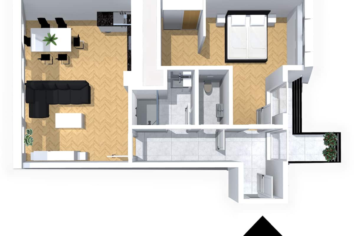 Luxury Penthouse, 1 Bedroom, City View | Floor plan