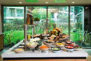 Daily buffet breakfast (EUR 28 per person)