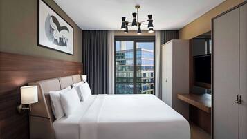 Penthouse | Premium bedding, down comforters, memory foam beds, in-room safe