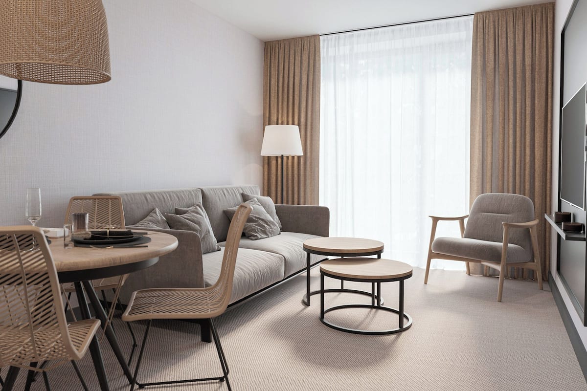 Premium Apartment, Kitchenette | 1 bedroom, memory foam beds, in-room safe, blackout drapes