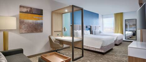 Memory foam-madrasser, skrivbord och arbetsyta för laptop