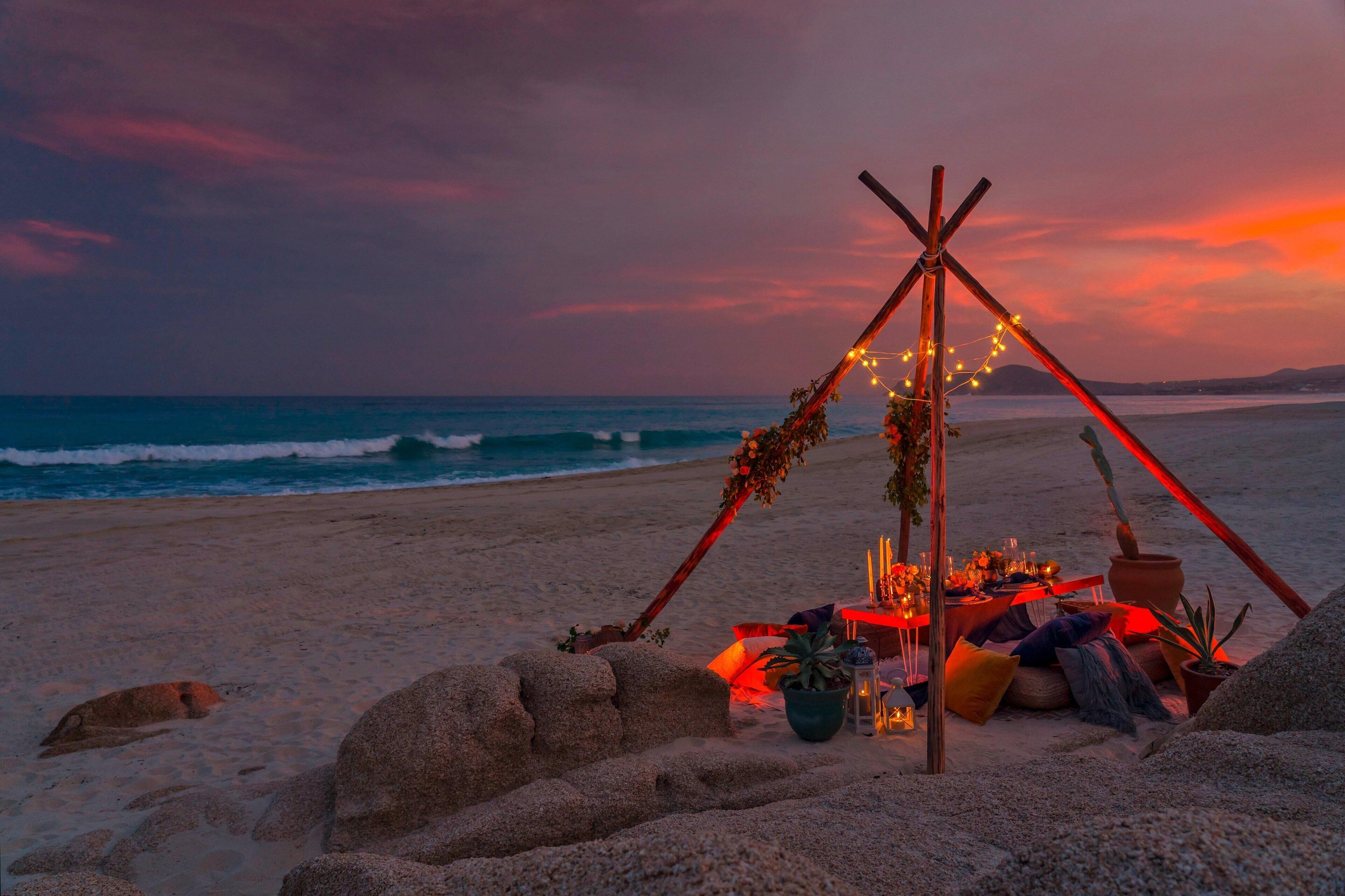 Private beach, white sand