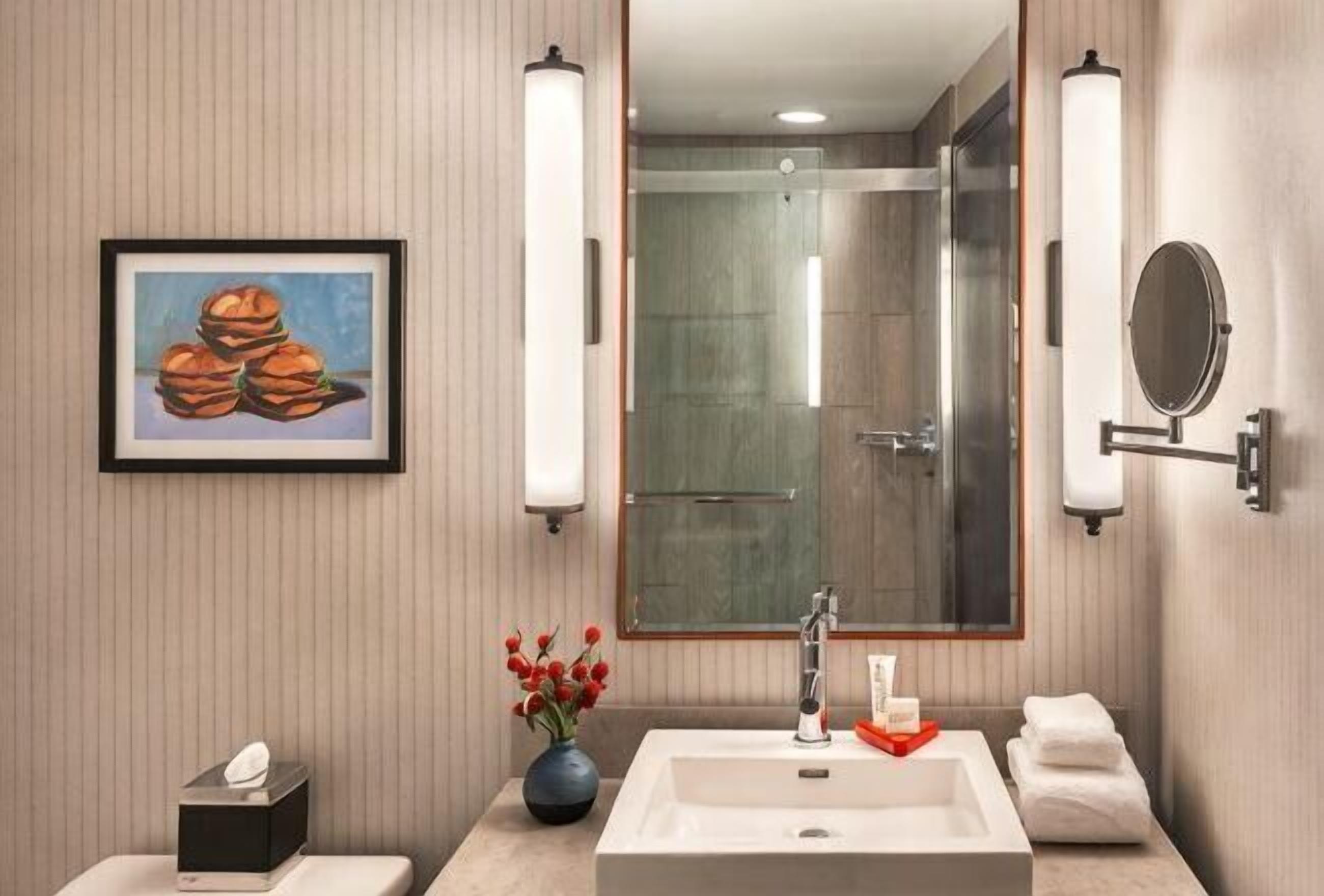 Bathroom | Free toiletries, hair dryer, towels, soap