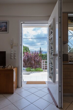 Villa, 2 Bedrooms | Living area | Flat-screen TV, fireplace - Bright & Spacious two-floor Family Garden Home (Marathon)