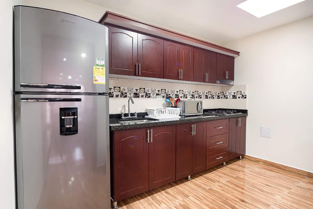 superior apartment | private kitchen | fridge, microwave