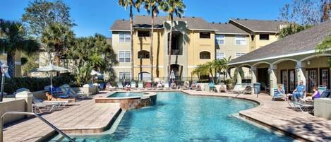 Outdoor pool, a heated pool