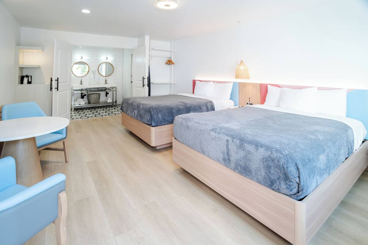 Deluxe Double Room, 2 Queen Beds, Non Smoking | Premium bedding, pillow-top beds, desk, blackout curtains