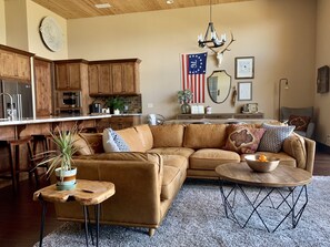 Smart TV, fireplace, video-game console, table tennis