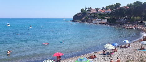 Sulla spiaggia, lettini da mare