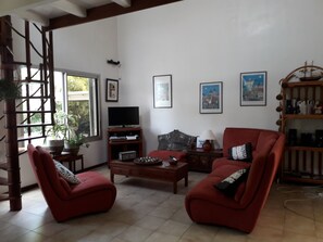TV, DVD player, books - Charming house with pool in lush greenery (Ligne Paradis)