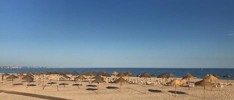 Ubicación a pie de playa, tumbonas y toallas de playa