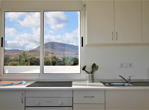 Fridge, microwave, toaster, high chair