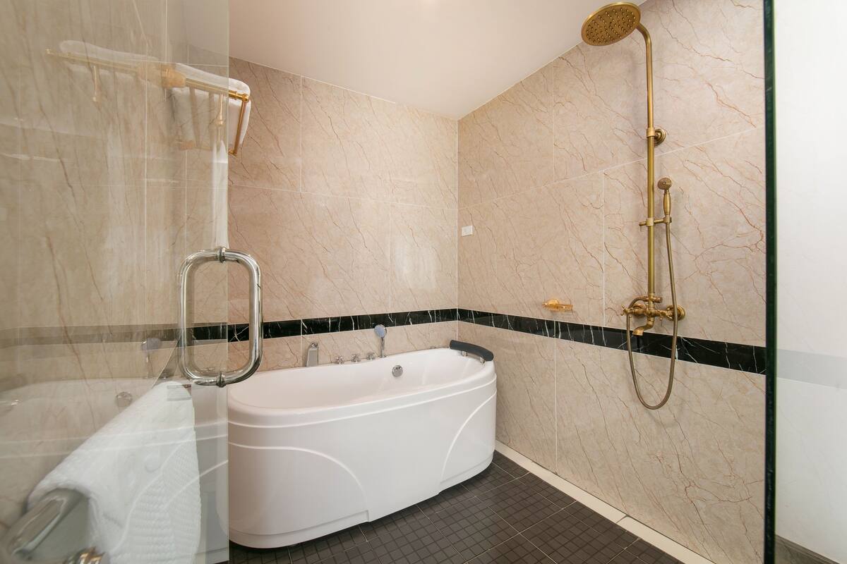 free toiletries, hair dryer, bathrobes, slippers