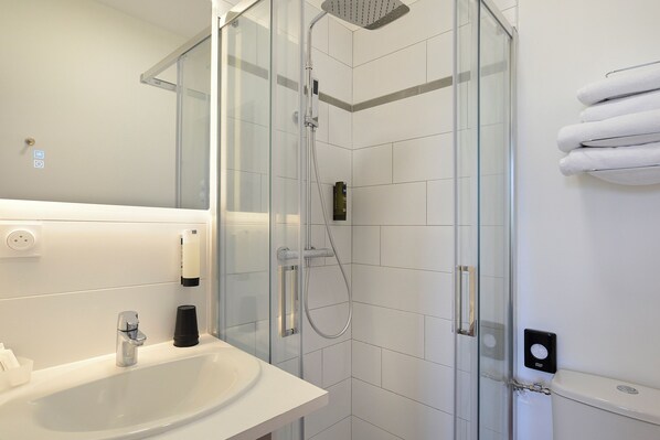 Eco-friendly toiletries, hair dryer, towels, soap - Logis Hôtel Maison Voltaire (Amboise)