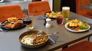 Breakfast, lunch and dinner served