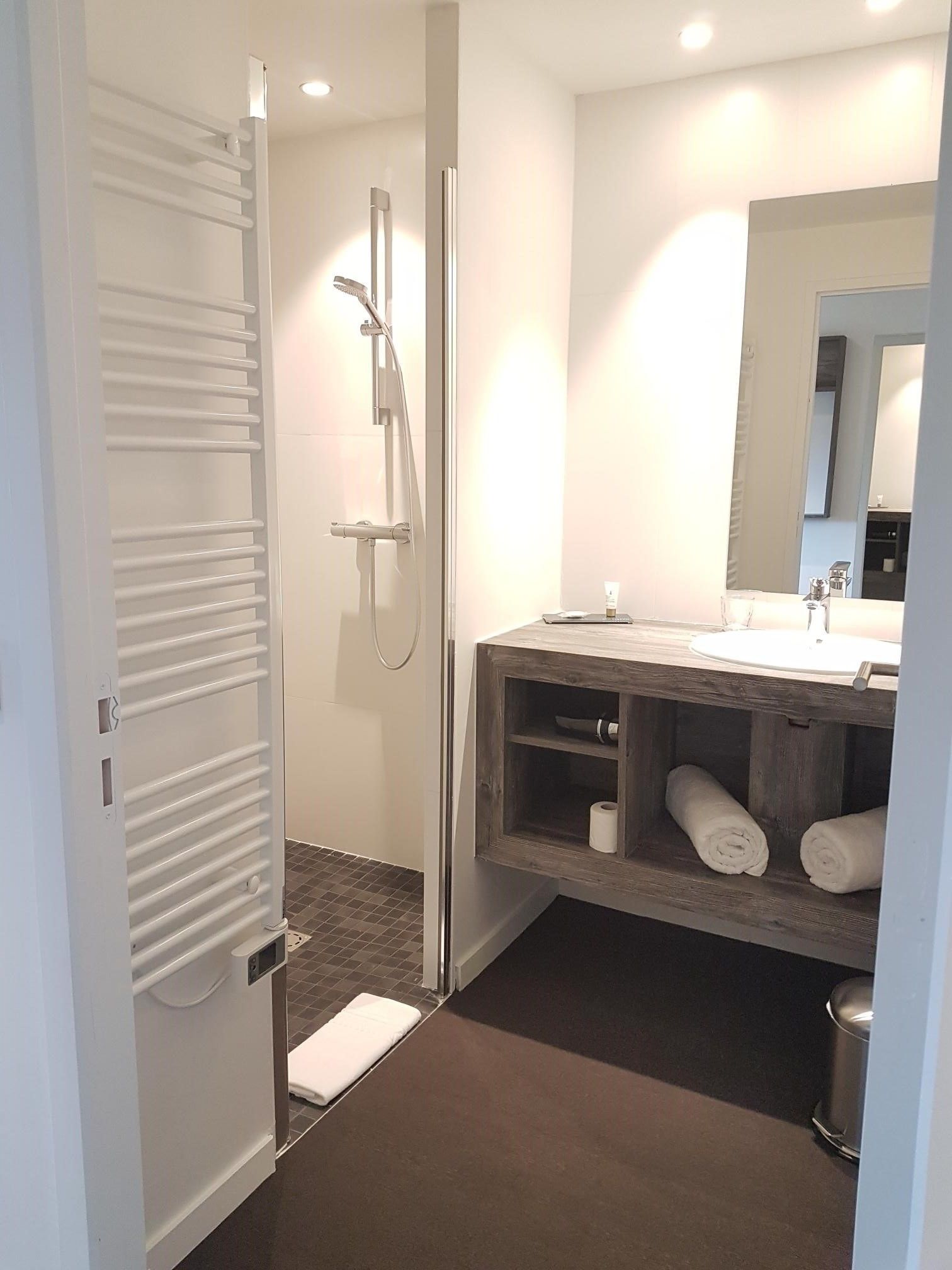 shower, free toiletries, hair dryer, bathrobes