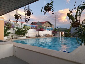 Outdoor pool, open 7:00 AM to 10:30 PM, sun loungers - Adams View Hotel (Moalboal)