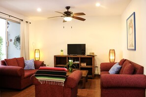 Vila família, 4 quartos, cozinha, vista para o jardim | Roupas de cama de algodão egípcio, roupas de cama premium