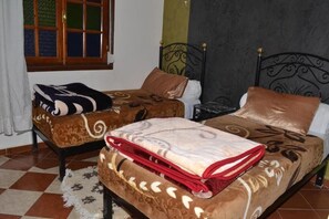 Desk, blackout curtains, free WiFi, bed sheets