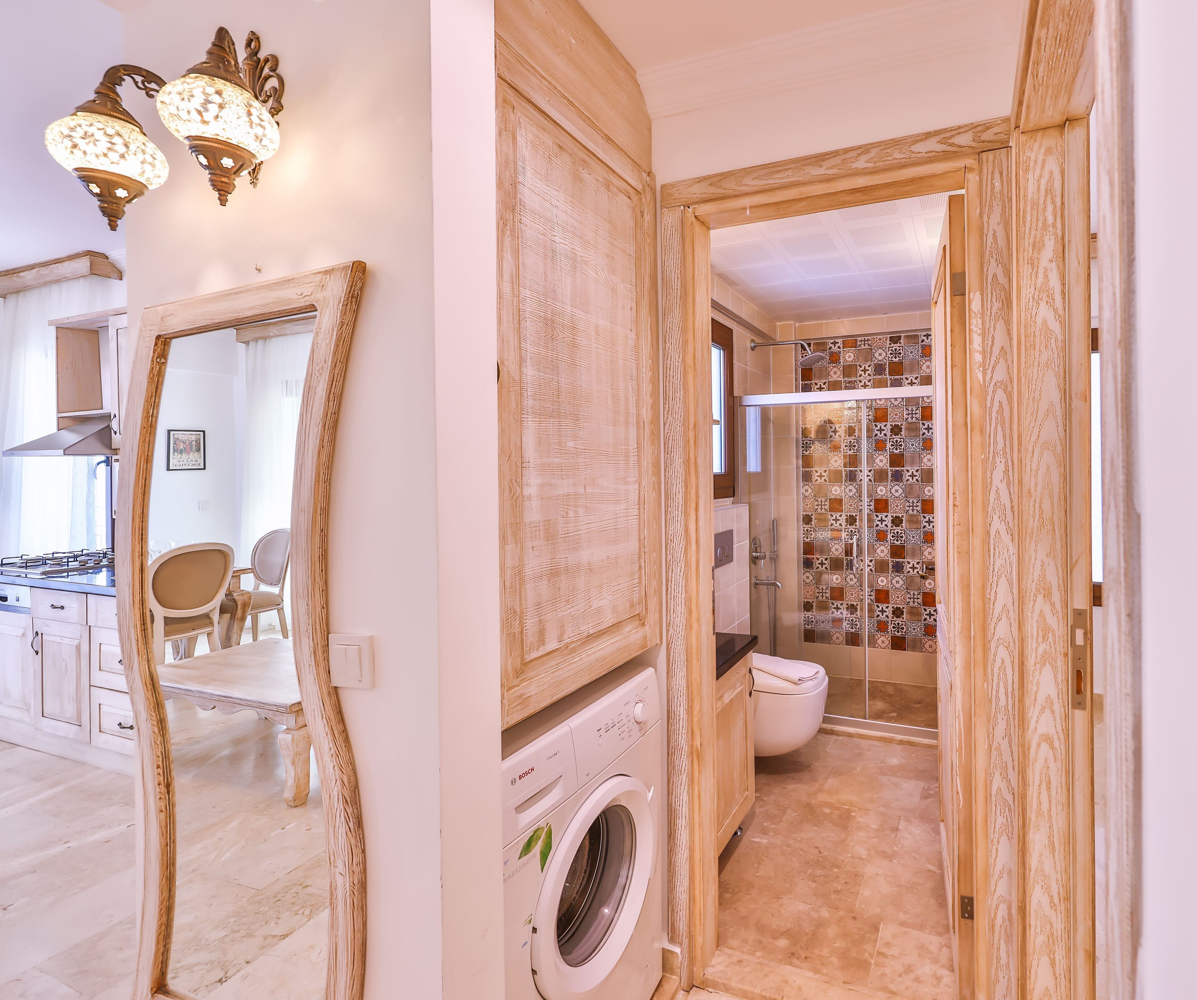 family suite | bathroom | shower, hair dryer, towels, soap