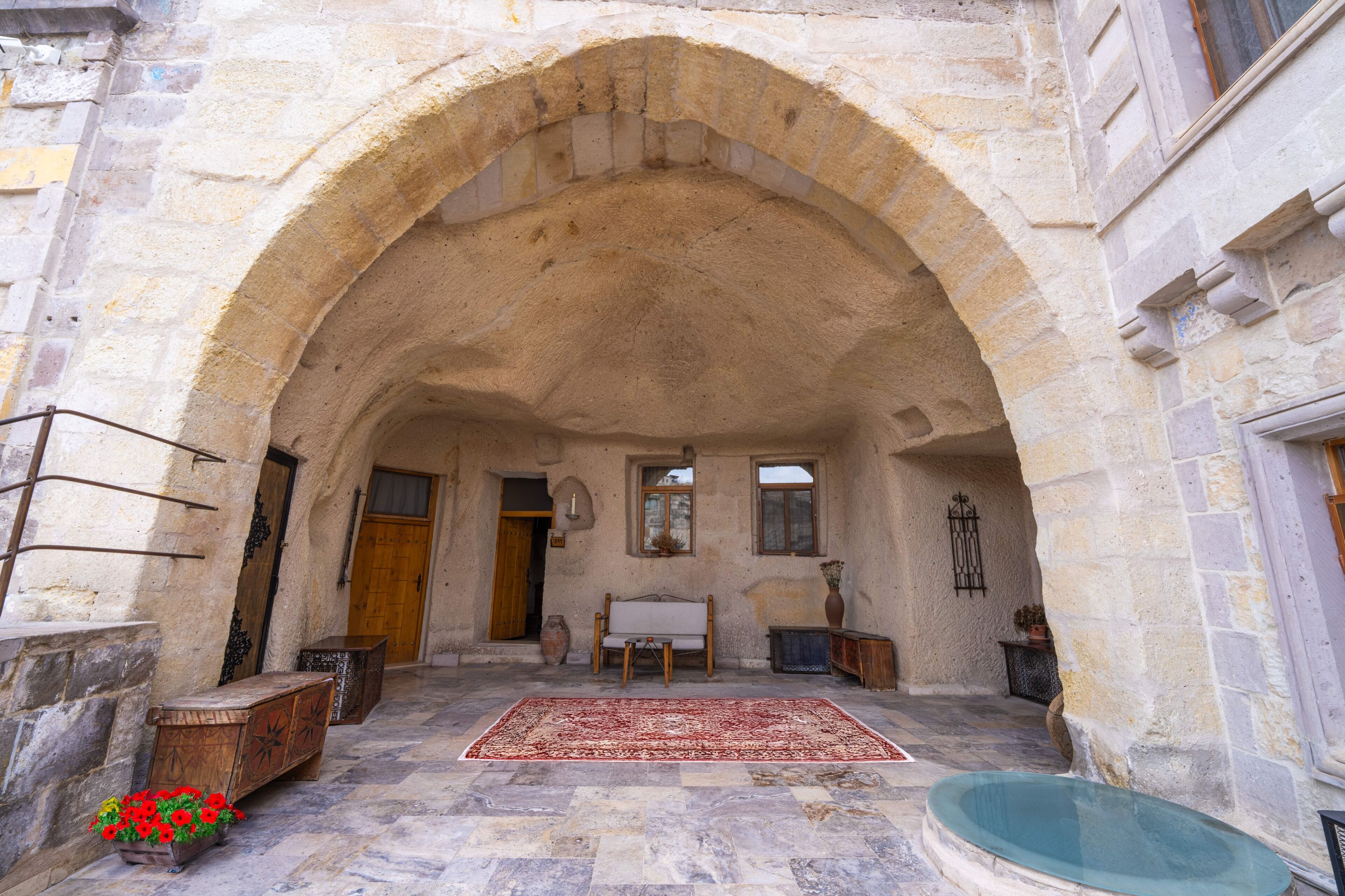 Junior Double Room, 1 Queen Bed, Courtyard View | Terrace/patio