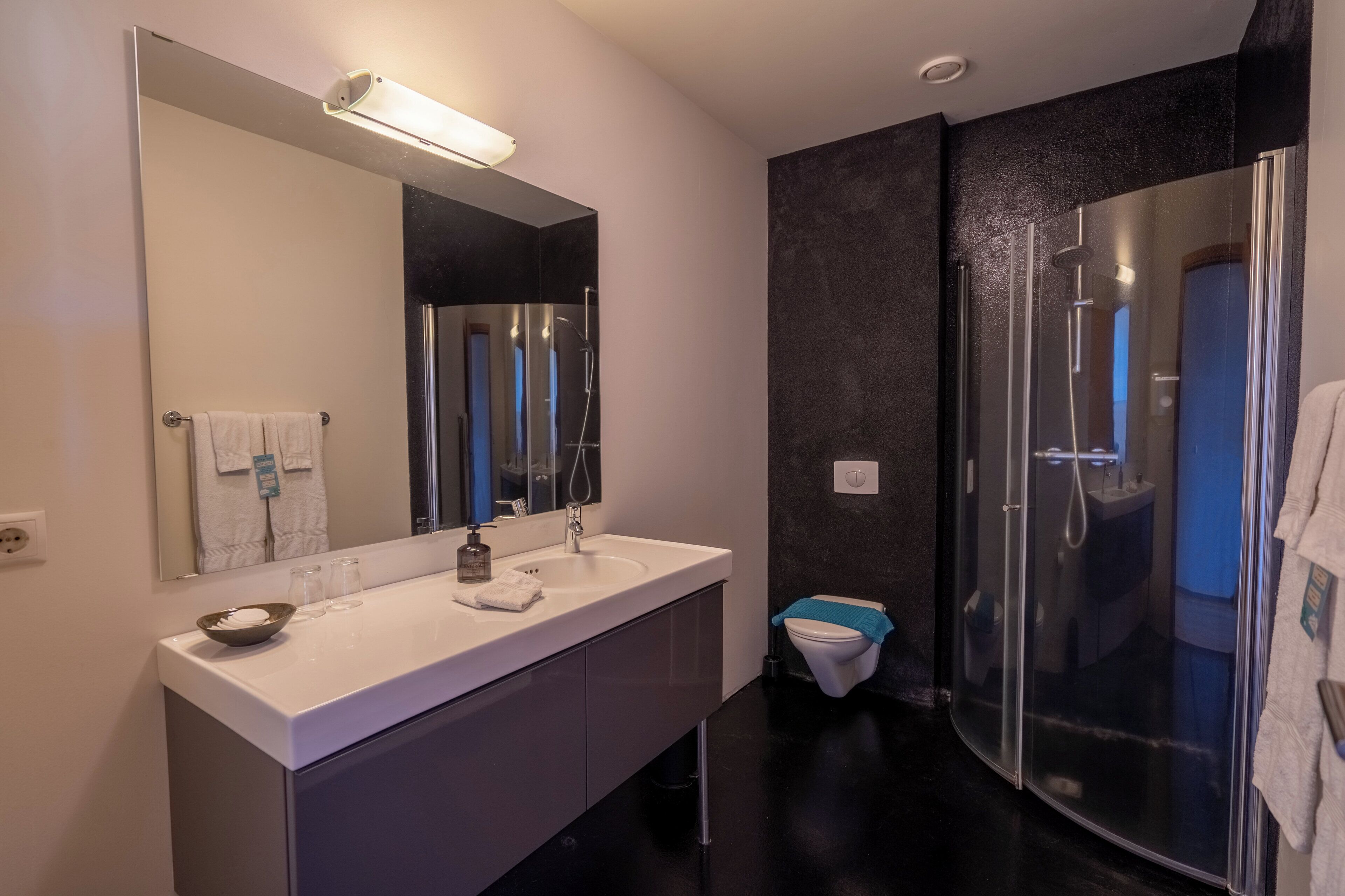 superior double room, 1 king bed with sofa bed, private bathroom, ocean view | bathroom | shower, free toiletries, hair dryer, towels