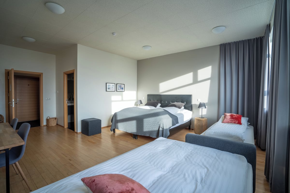 superior double room, 1 king bed with sofa bed, private bathroom, ocean view | 1 bedroom, individually furnished, desk, laptop workspace