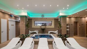 Sauna, hot tub, steam room, body treatments, Swedish massages, facials