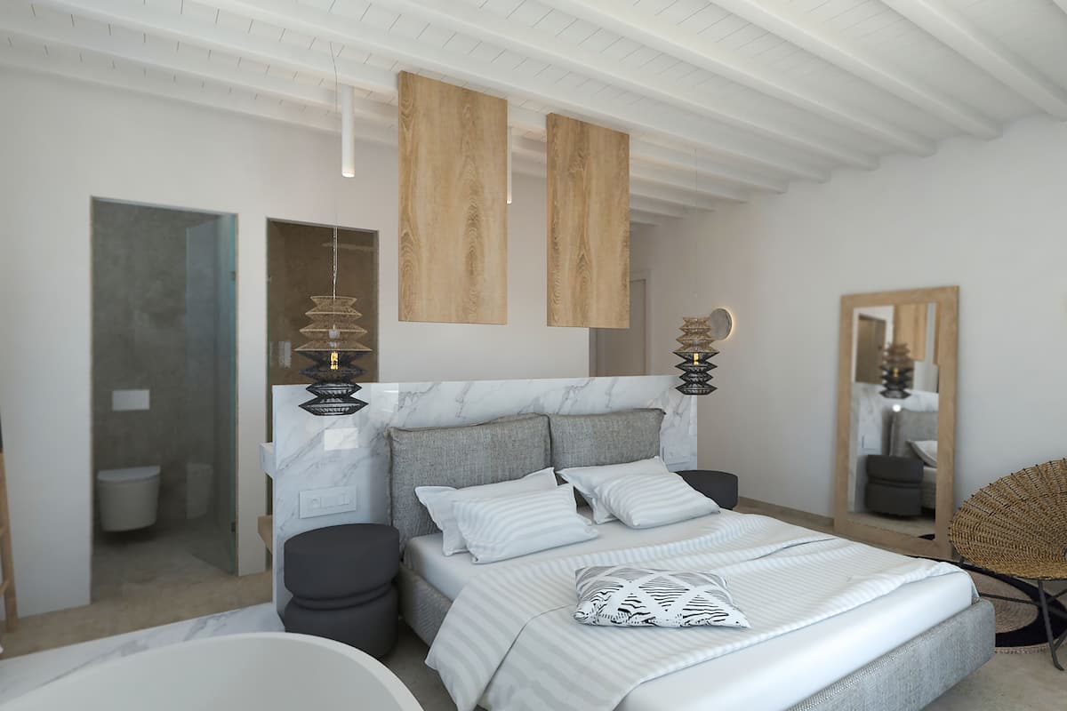 Suite Junior, vasca da bagno, vista mare | Cassaforte in camera, con stile personalizzato