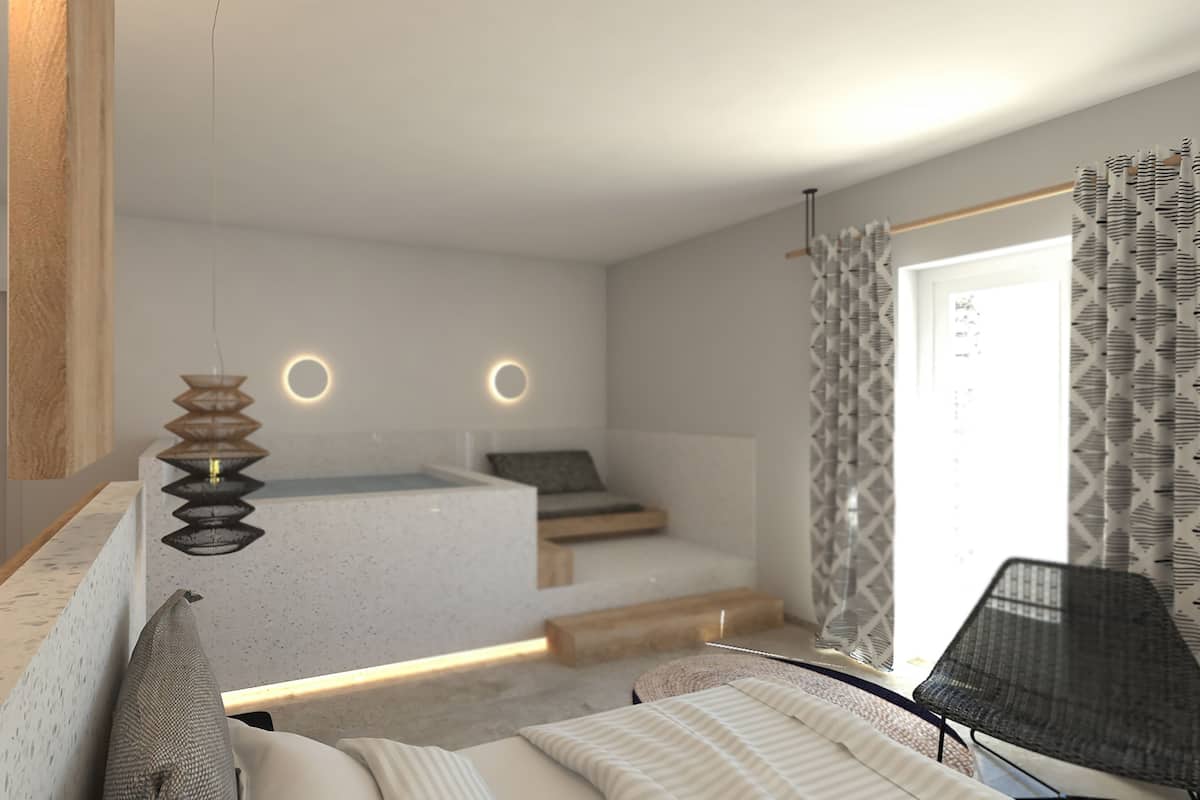 Doppia Superior, idromassaggio, vista mare | Cassaforte in camera, con stile personalizzato