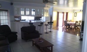 Superior House, 3 Bedrooms (Upper Level) | Living area | Flat-screen TV