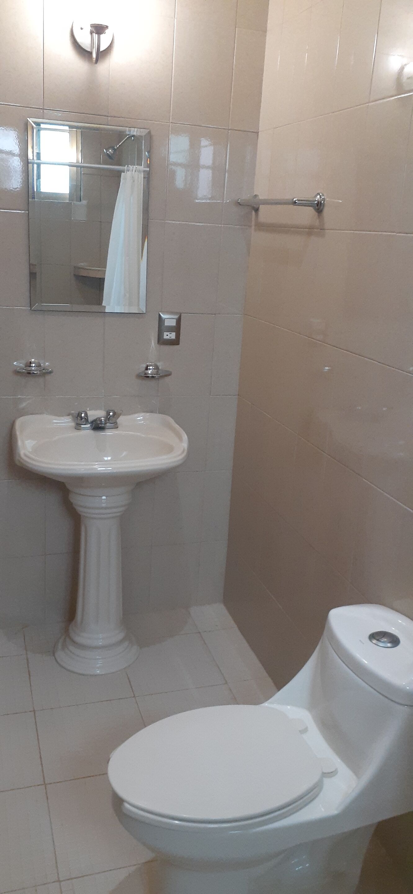 standard room, multiple beds | bathroom | shower, rainfall showerhead, towels, soap