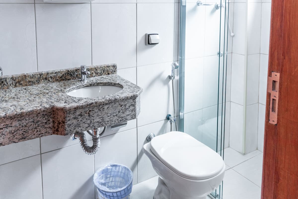 shower, soap, toilet paper