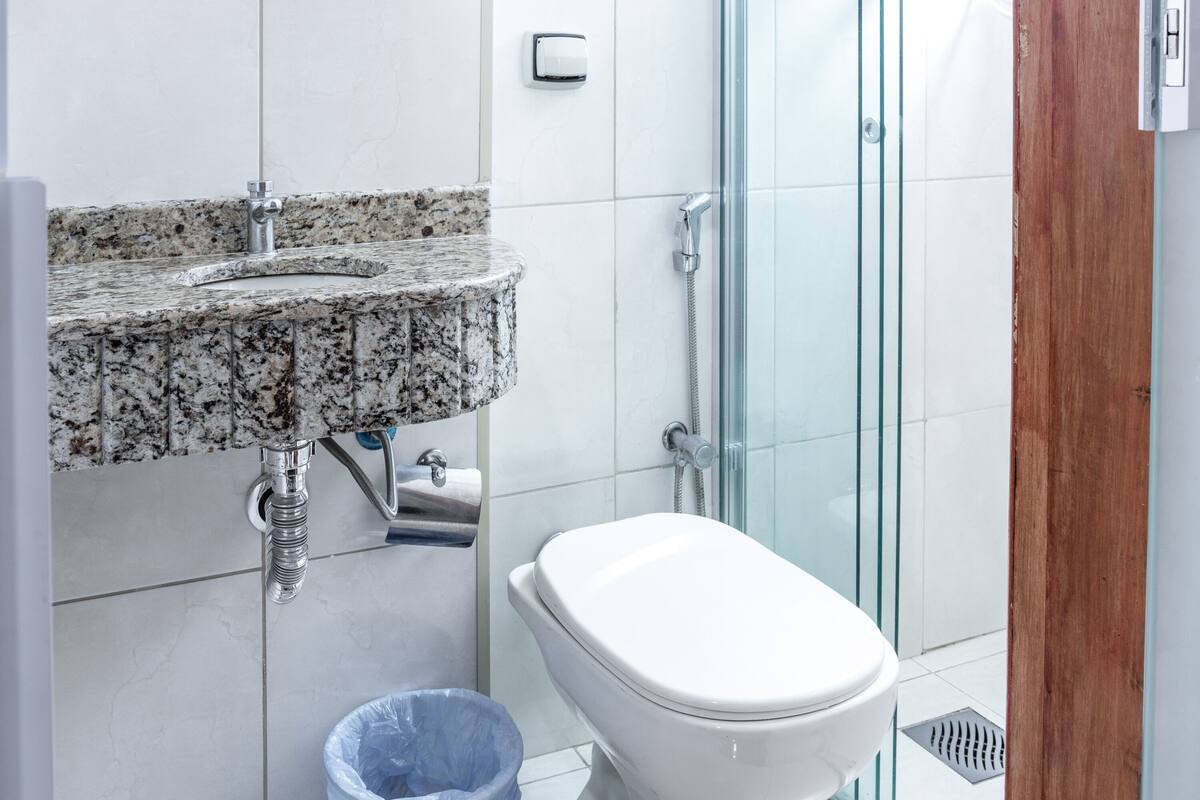 shower, soap, toilet paper