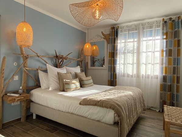 Double Room (La Plage) | 1 bedroom, premium bedding, pillow-top beds, individually decorated