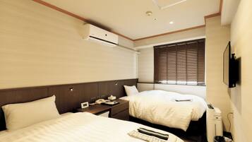 Desk, free WiFi, bed sheets