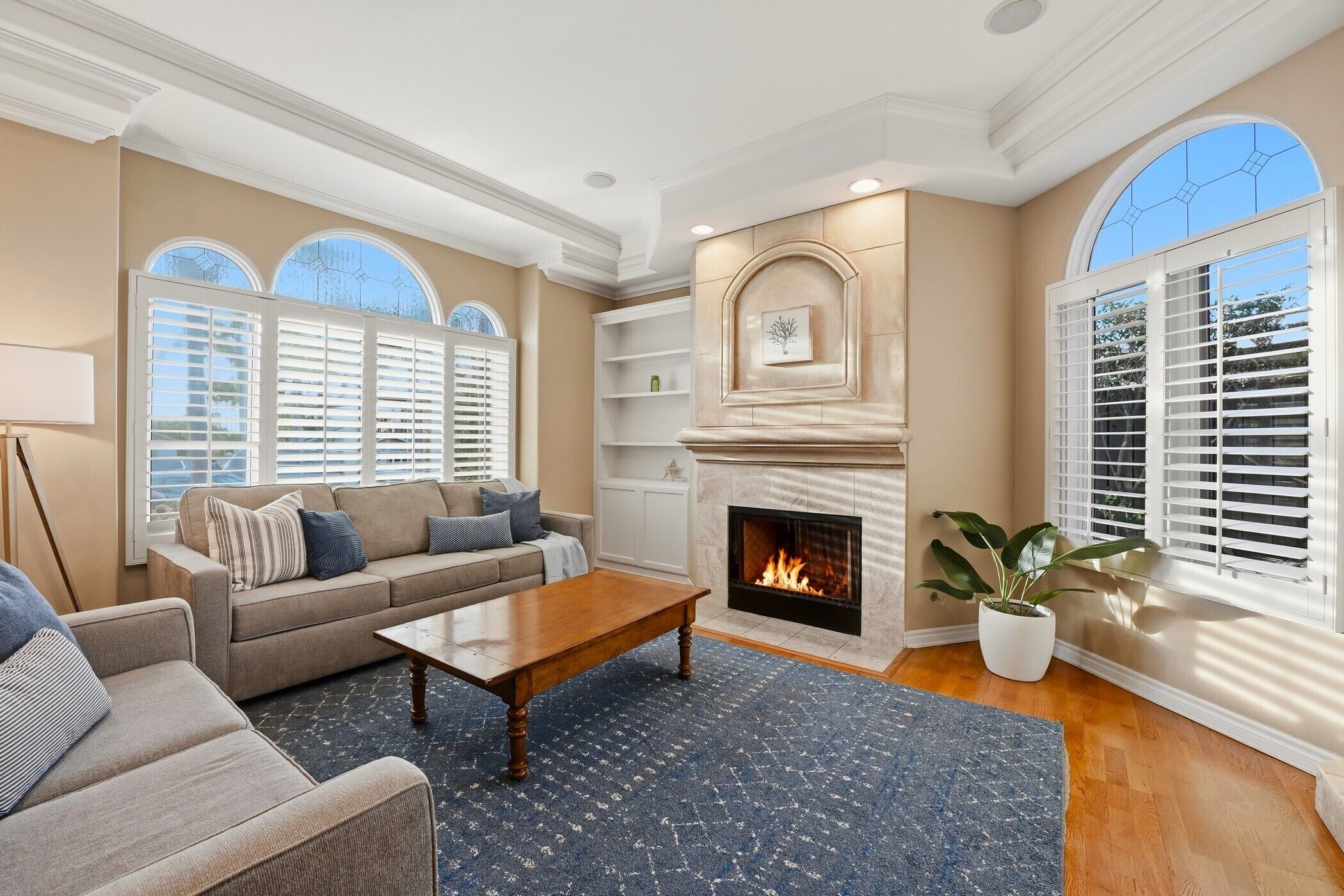 Smart TV, fireplace