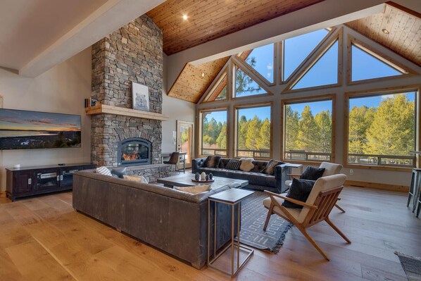 TV, fireplace, video games, stereo