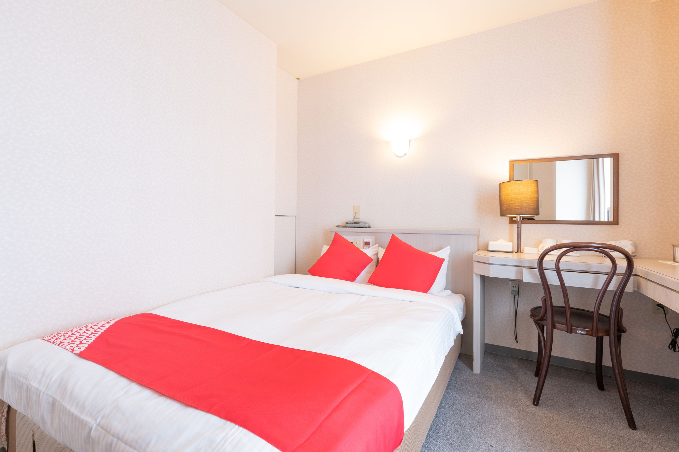 premium bedding, desk, blackout curtains, free wifi