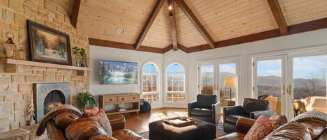 Televisión, chimenea y tenis de mesa