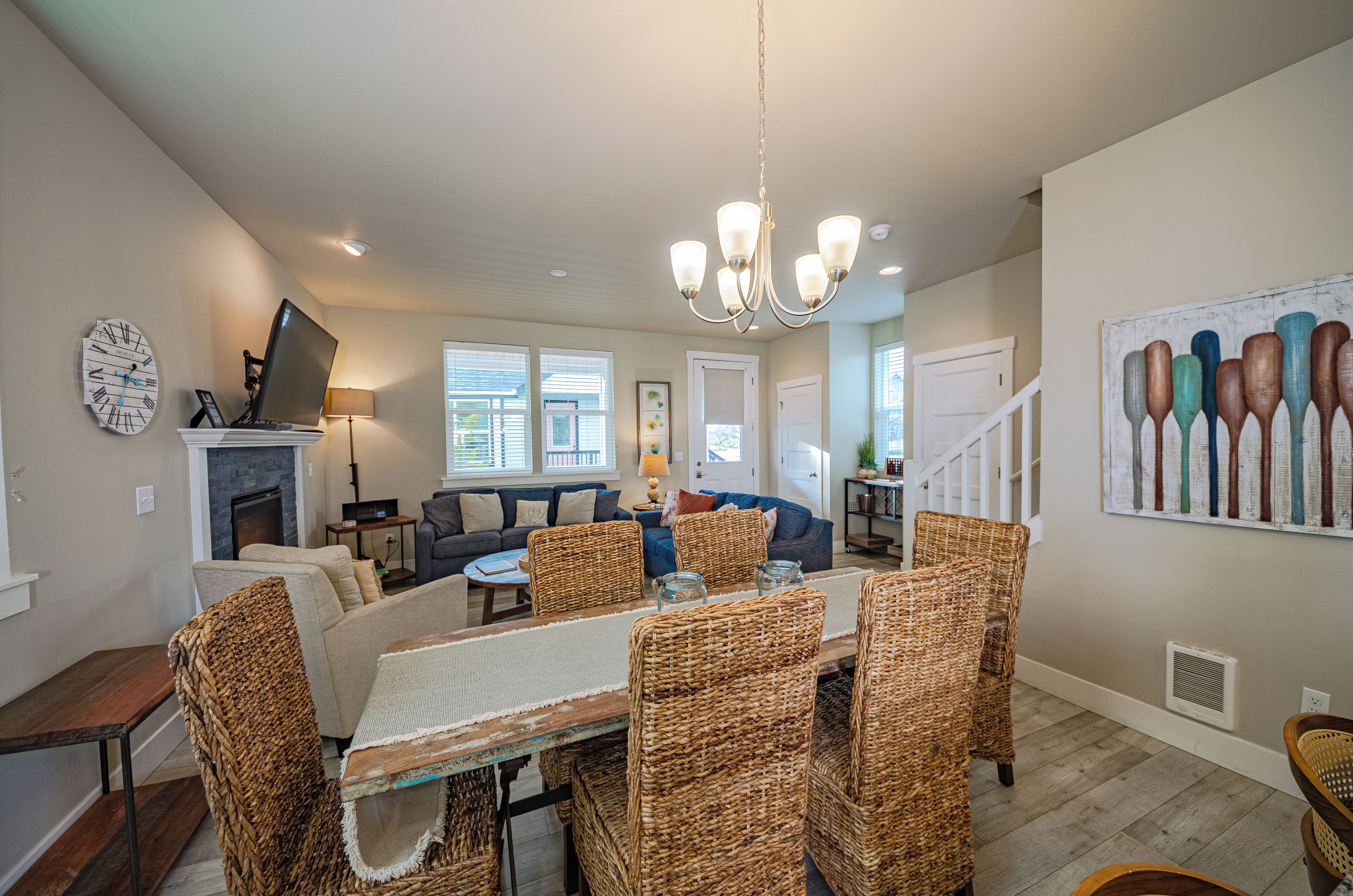 TV, fireplace, DVD player