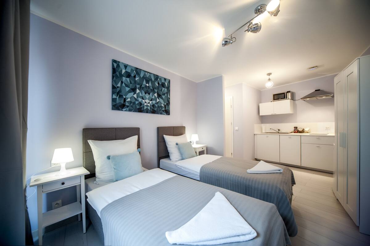Studio Suite (Polna 50/36) | Laptop workspace, iron/ironing board, cribs (surcharge), WiFi (free)
