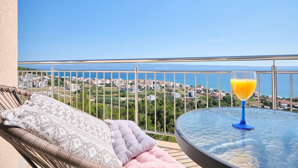 Deluxe Apartment, 1 Bedroom, Balcony, Sea View | Balcony view - Seaview Apartment Kia by Litto (Podstrana)