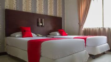 Kahden hengen huone | Työpöytä, ilmainen Wi-Fi, vuodevaatteet