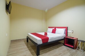 Desk, free WiFi, bed sheets