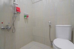 Shower, free toiletries, towels