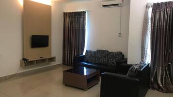 Een flatscreentelevisie