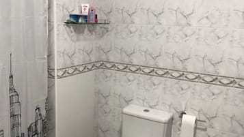 Badekar, hårføner, bidé og håndklær